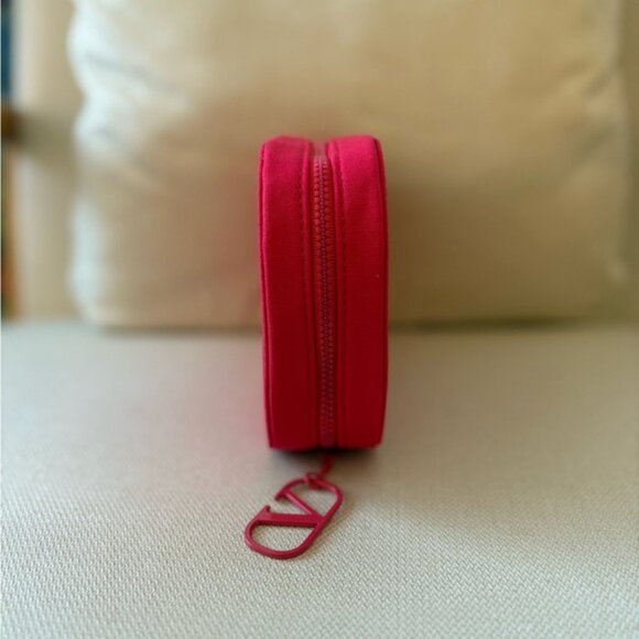Valentino Scarlet Red HARDSHELL Makeup Pouch with Charm + Puffer Gloss Set (NWT) - Picture 5 of 9